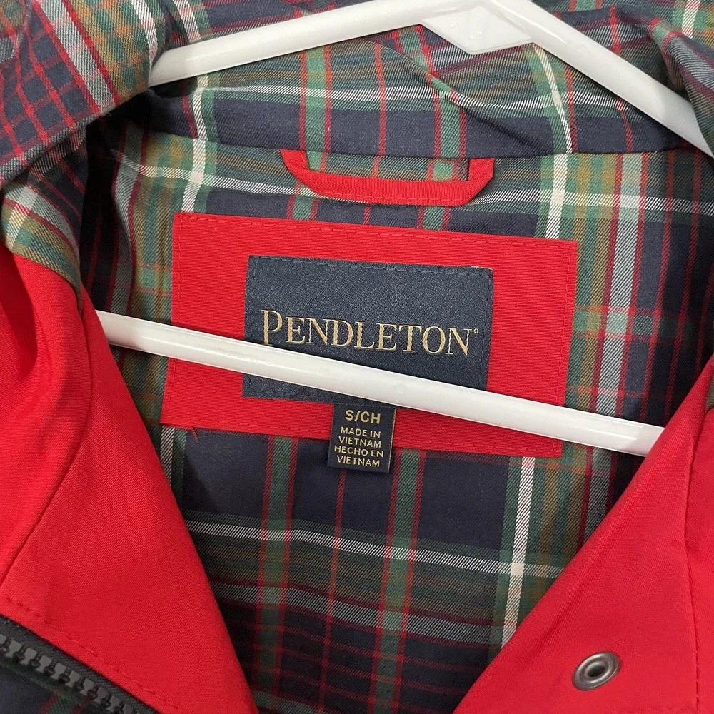 Pendleton Parka Coat Womens Small Red Hooded Softshell Full Zip Lined Mid Length - Picture 4 of 9